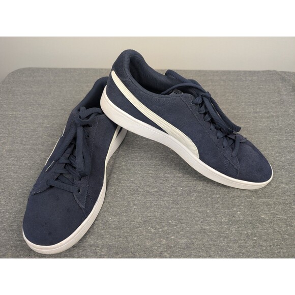 Puma Smash V2 Blue White Suede Leather Shoes Sneakers Size 12 Style 364989-04 - Picture 2 of 11